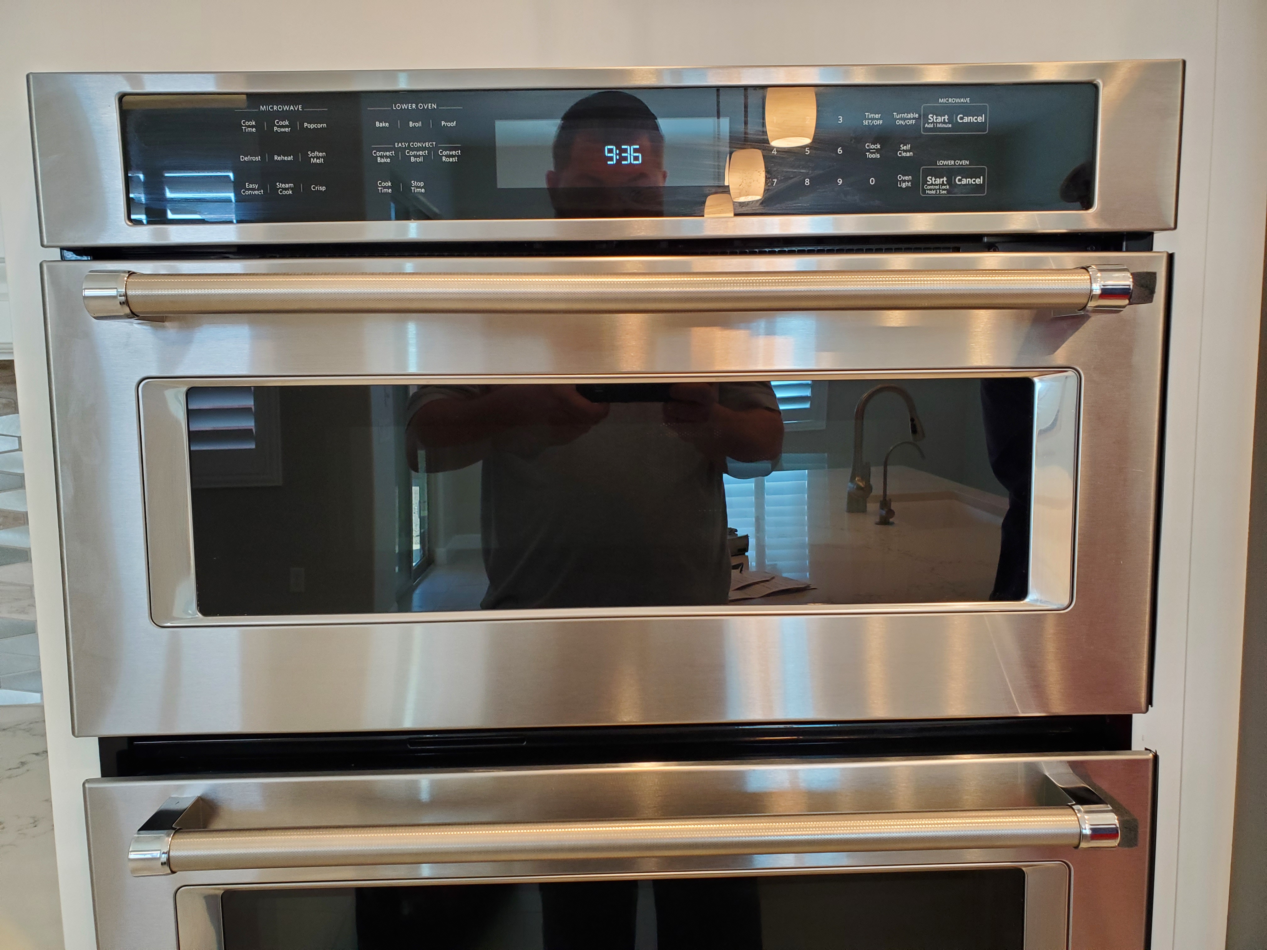 Professional appliance service in a finished kitchen